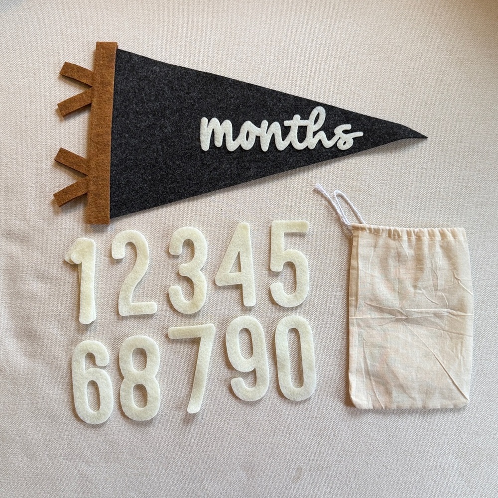 Black and Brown Felt 1 Month Banner